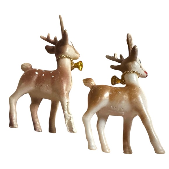 Vintage Christmas Figurine Japan Reindeer 
Blue Eyes, Soft Plastic, Swivel Head - Picture 8 of 11